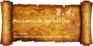 Maximovics Adriána névjegykártya